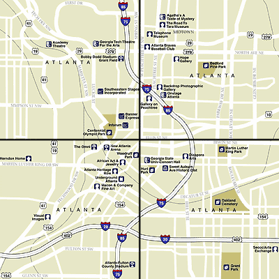 Atlanta Map : City Street Map Selection