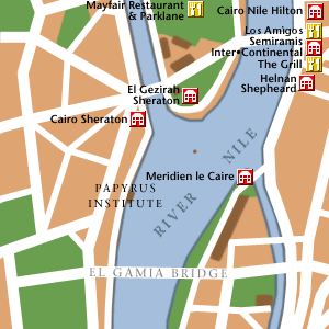 Map of Cairo Hotel Locations