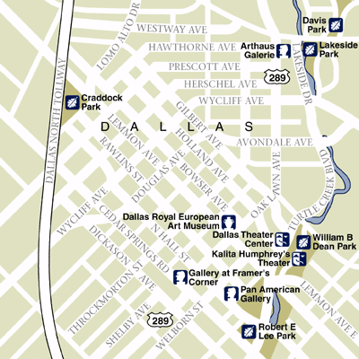 Map of Dallas Hotel Locations