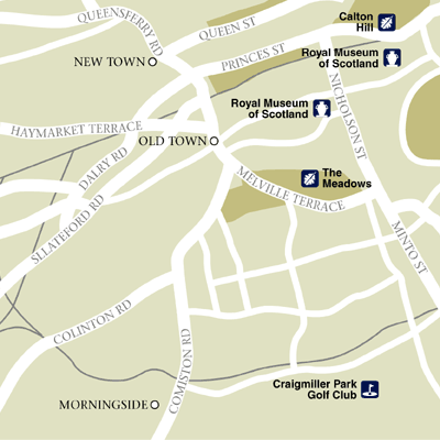 Map of Edinburgh Hotel Locations