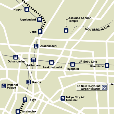 Map of Tokyo Hotel Locations